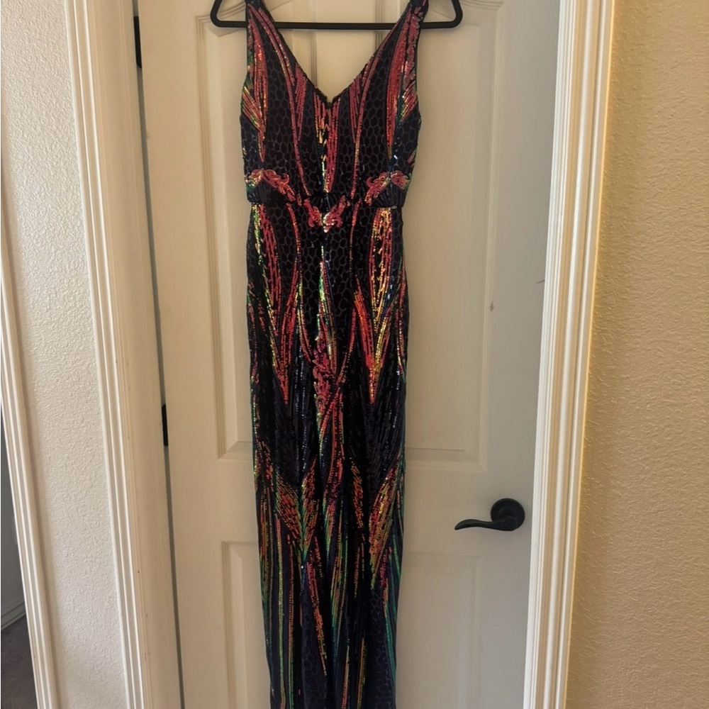 Vibrant Multicolor Sequin Maxi Dress